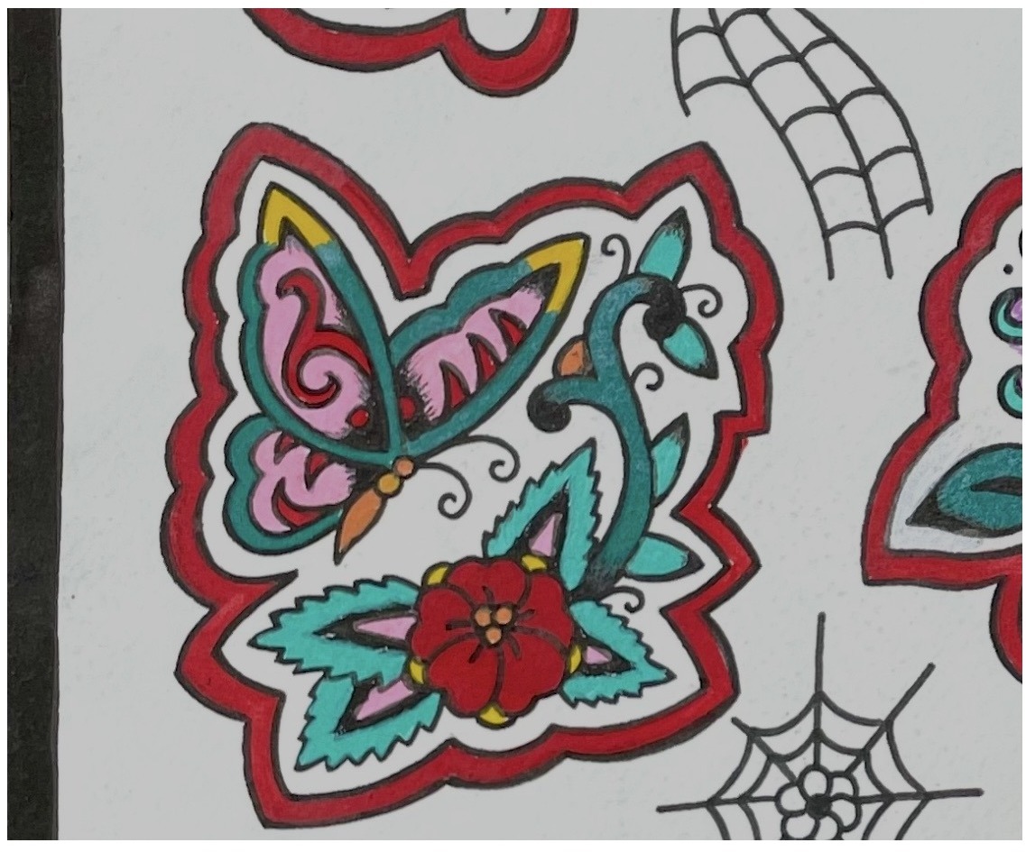tribal butterfly flower
