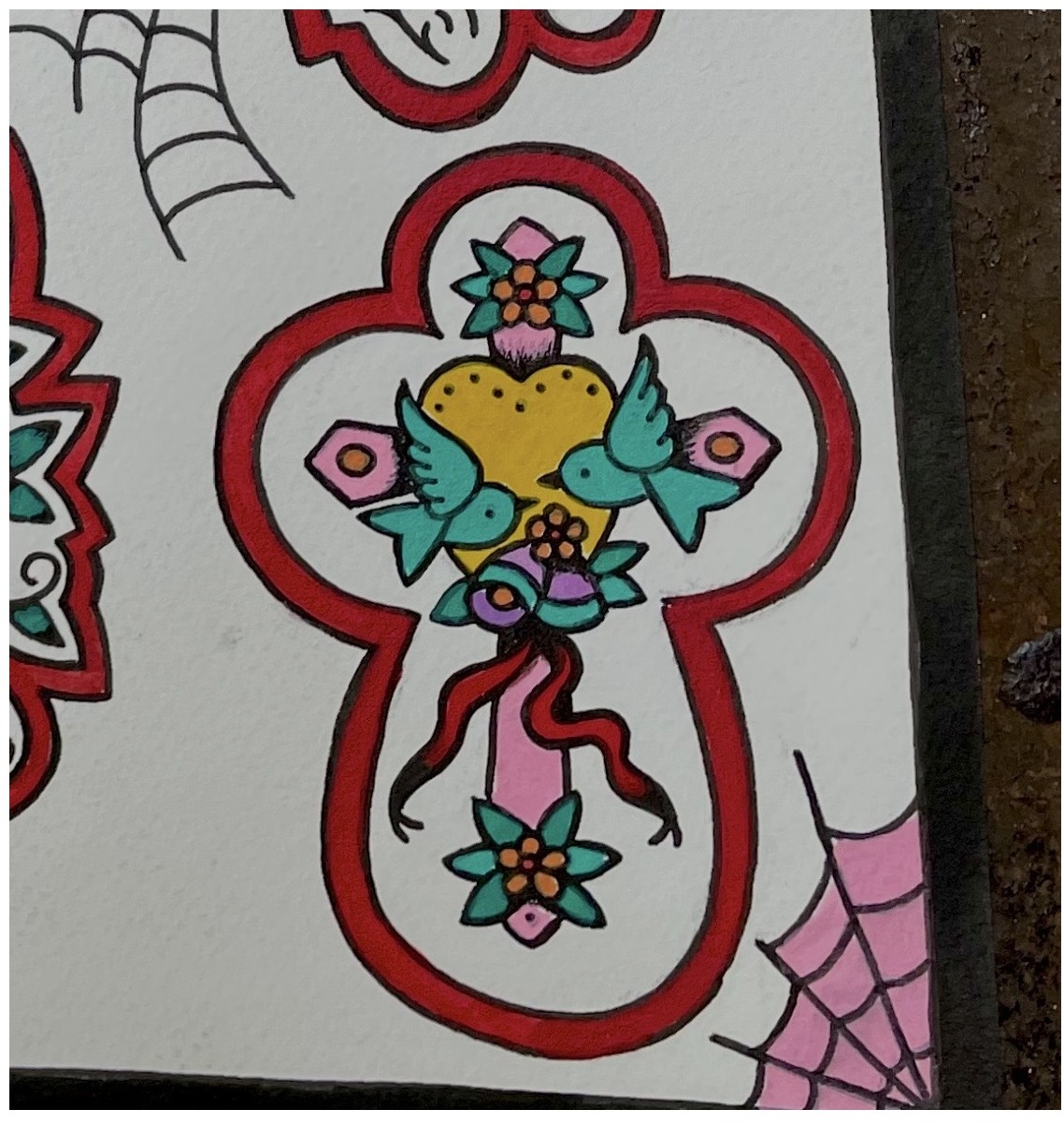 love bird bells cross