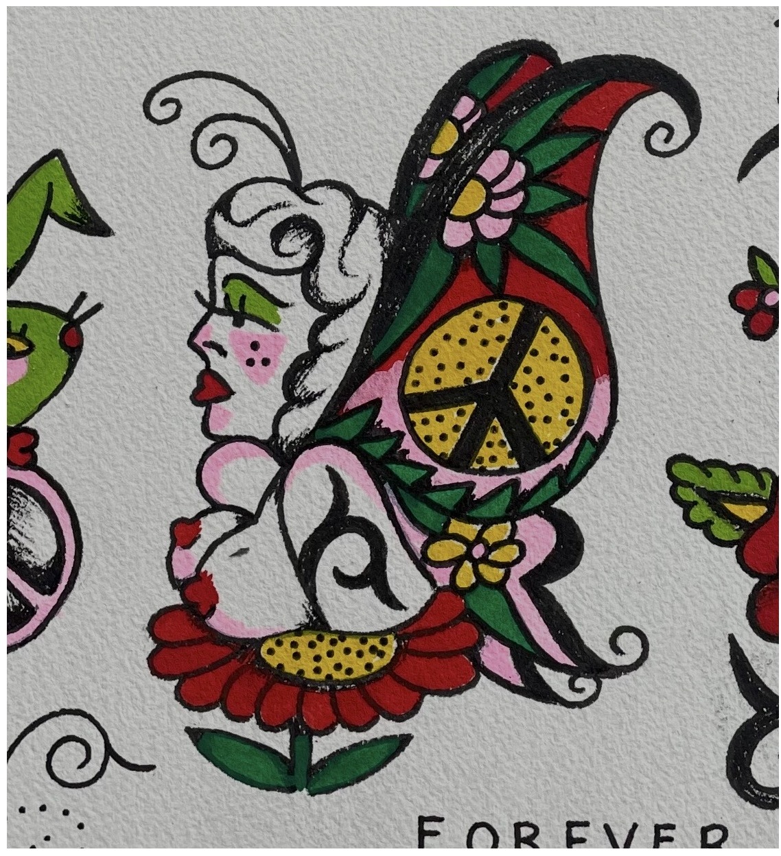 peace love butterfly girl