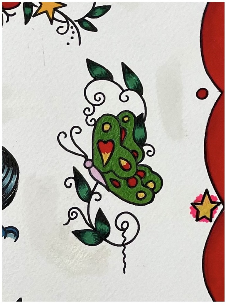 green butterfly charm