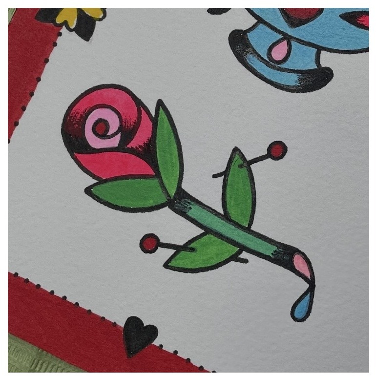 pinned rose