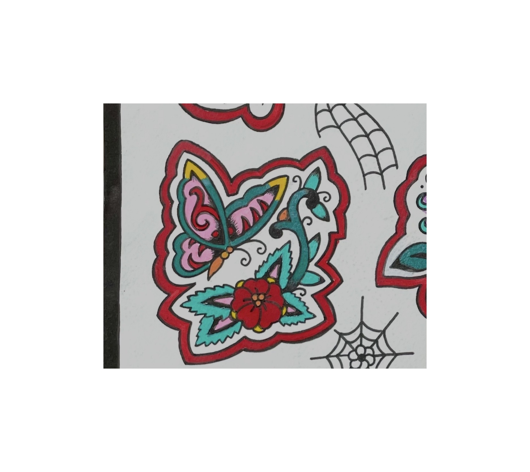 tribal butterfly flower